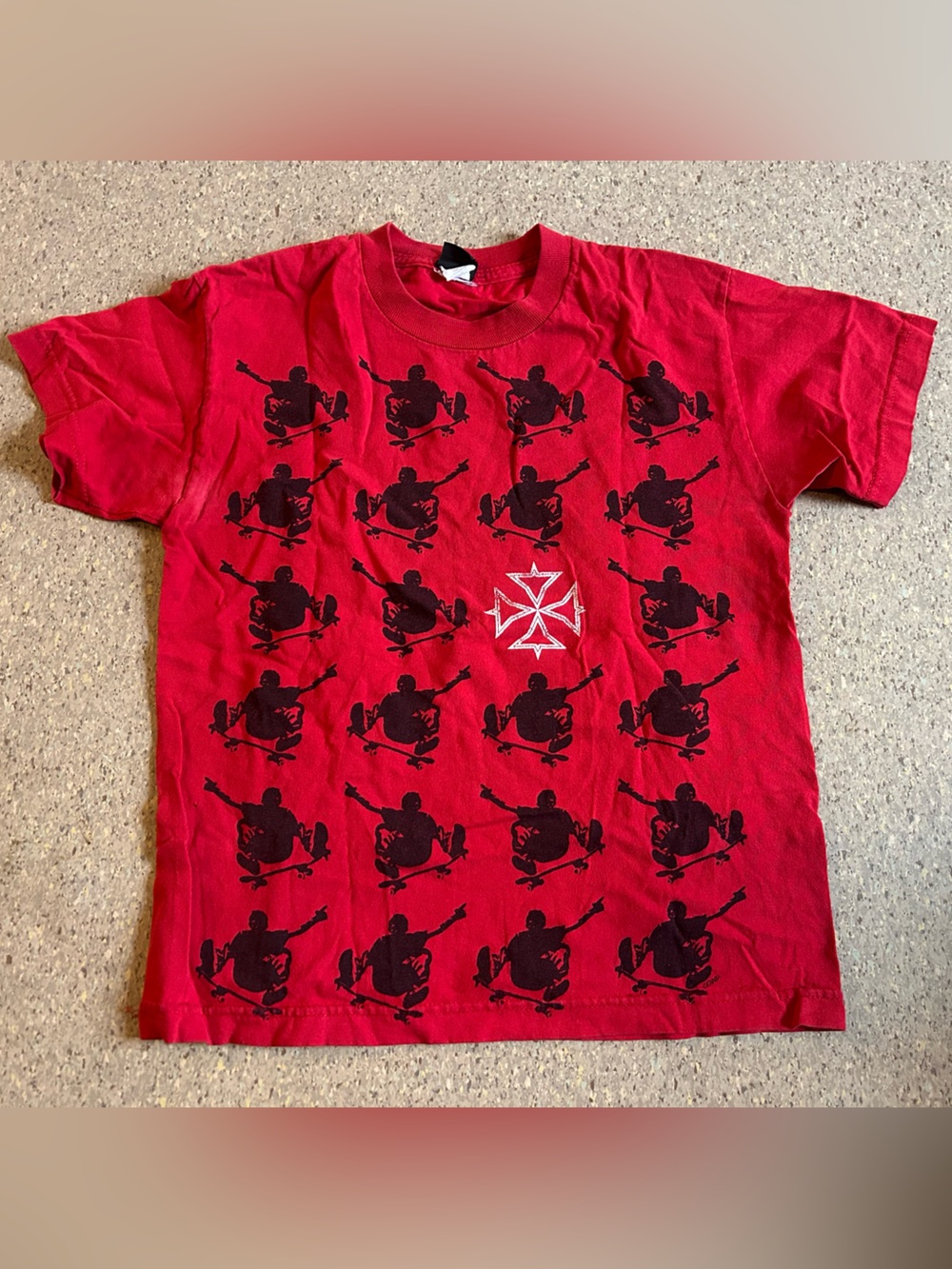 Red Graphic Skate Crewneck T-Shirt